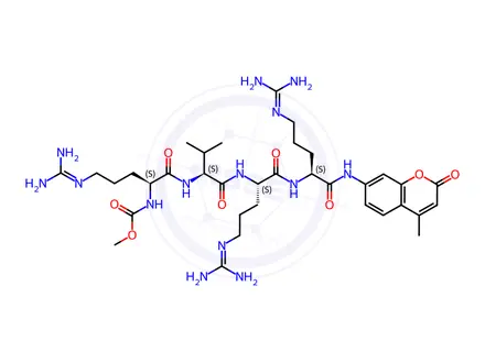 Chemical structure of Boc-Arg-Val-Arg-Arg-AMC Hydrochloride