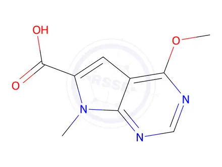 Chemical structure of 4-methoxy-7-methyl-7H-pyrrolo[2,3-d]pyrimidine-6-carboxylic Acid