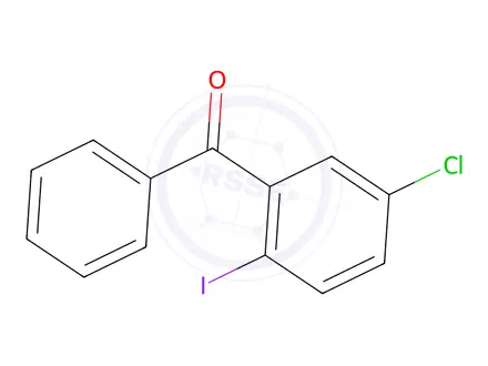 Chemical structure of (5-Chloro-2-iodophenyl)(phenyl)methanone