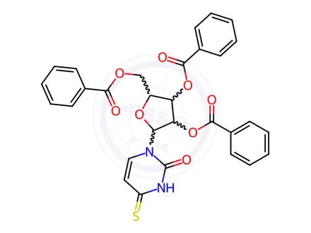 Chemical structure of Uridine,4-thio-, 2',3',5'-tribenzoate (6CI,7CI,8CI,9CI)
