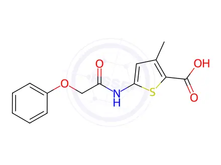 Chemical structure of 3-Methyl-5-(2-phenoxyacetamido)thiophene-2-carboxylic Acid