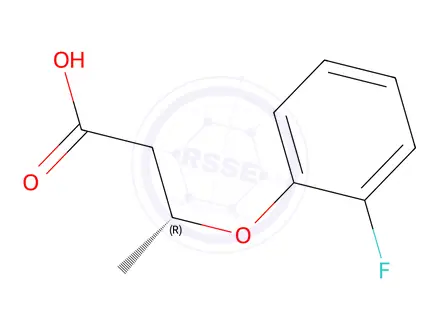 Chemical structure of (R)-3-(2-fluorophenoxy)butanoic acid