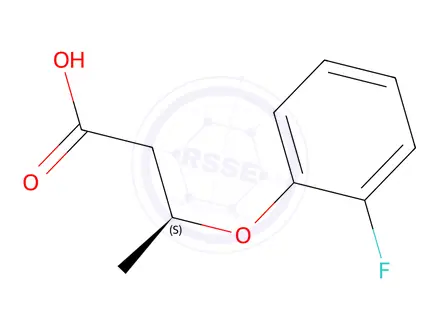 Chemical structure of (S)-3-(2-fluorophenoxy)butanoic acid