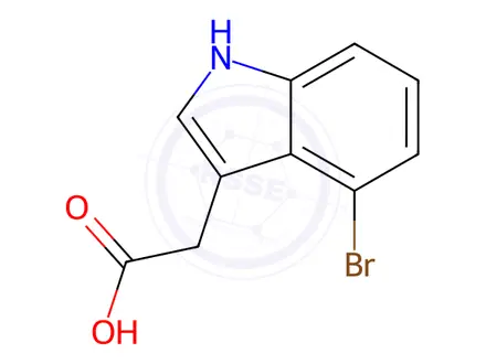 Chemical structure of 2-(4-Bromo-1H-indol-3-yl)acetic acid