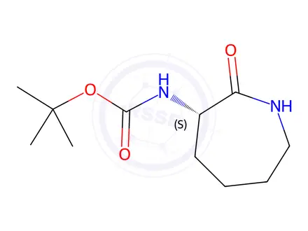 Chemical structure of (S)-tert-Butyl (2-oxoazepan-3-yl)carbamate