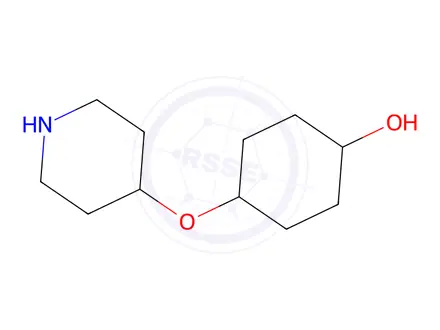Chemical structure of 4-(Piperidin-4-yloxy)cyclohexan-1-ol