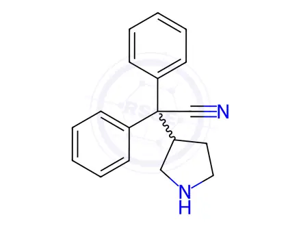 Chemical structure of α,α-Diphenyl-3-pyrrolidineacetonitrile