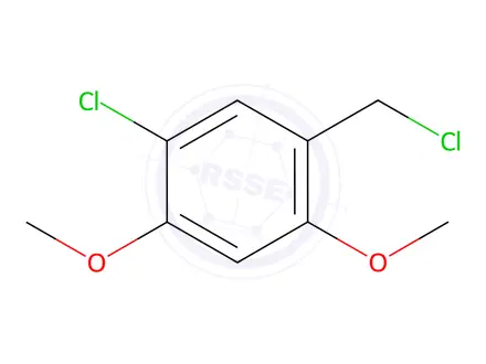 Chemical structure of Benzene, 1-chloro-5-(chloromethyl)-2,4-dimethoxy-