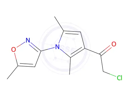 Chemical structure of 2-Chloro-1-[2,5-dimethyl-1-(5-methyl-1,2-oxazol-3-yl)-1H-pyrrol-3-yl]ethan-1-one