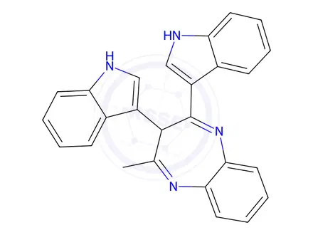 Chemical structure of 2,3-Di(1H-indol-3-yl)-4-methyl-3H-benzo[b][1,4]diazepine