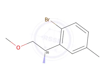 Chemical structure of (1S)-1-(2-bromo-5-methylphenyl)-2-methoxyethanamine