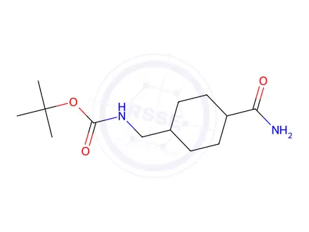 Chemical structure of Trans-(4-Boc-Aminomethyl)-Cyclohexanecarboxamide