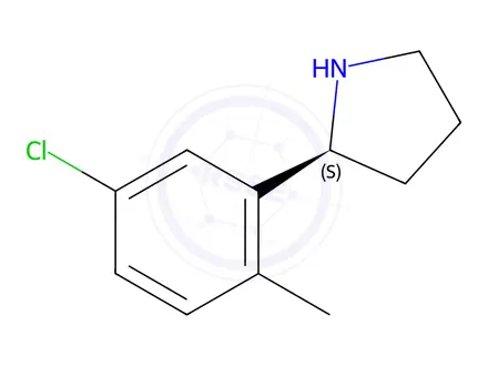 Chemical structure of (2S)-2-(5-chloro-2-methylphenyl)pyrrolidine