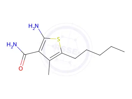 Chemical structure of 2-Amino-4-methyl-5-pentylthiophene-3-carboxamide