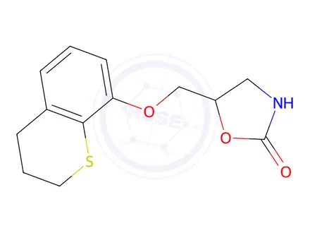 Chemical structure of 5-(thiochroman-8-yloxymethyl)oxazolidin-2-one