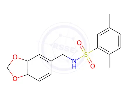 Chemical structure of N-(Benzo[d][1,3]dioxol-5-ylmethyl)-2,5-dimethylbenzenesulfonamide