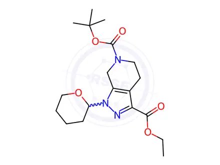 Chemical structure of 6-(tert-Butyl) 3-ethyl 1-tetrahydro-2H-pyran-2-yl-1,4,5,7-tetrahydro-6H-pyrazolo[3,4-c]pyridine-3,6-dicarboxylate