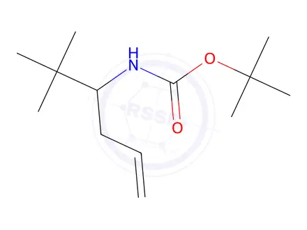 Chemical structure of N-Boc-(+/-)-2-dimethyl-hex-5-ene-3-amine