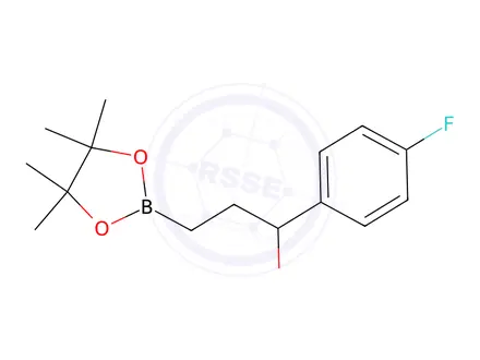 Chemical structure of 1-(4-Fluorophenyl)-3-(4,4,5,5-tetramethyl-1,3,2-dioxaborolan-2-yl)propan-1-ol