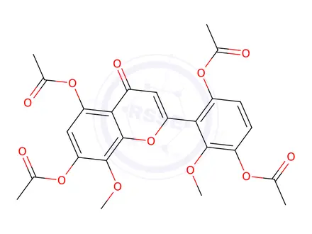Chemical structure of Viscidulin III Tetraacetate