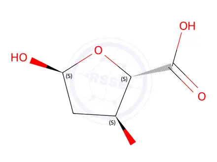 Chemical structure of alpha-D-erythro-Pentofuranuronicacid,2-deoxy-(9CI)