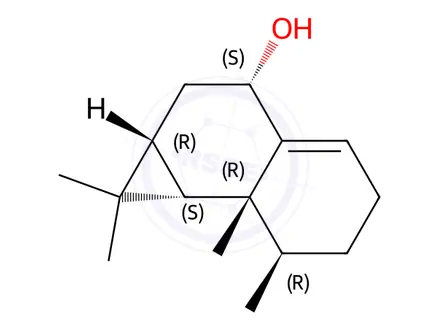 Chemical structure of 1H-Cyclopropa[a]naphthalen-3-ol, 1a,2,3,5,6,7,7a,7b-octahydro-1,1,7,7a-tetramethyl-, (1aR,3S,7R,7aR,7bS)-