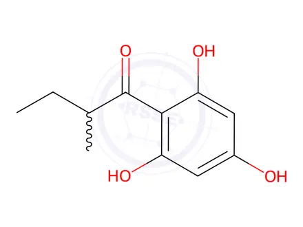 Chemical structure of 2-Methylbutanoyl Phloroglucinol