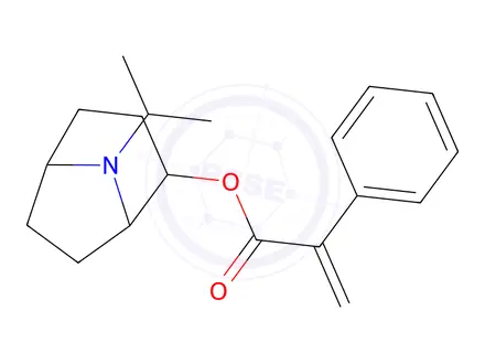 Chemical structure of 8-Isopropyl-8-azabicyclo[3.2.1]octan-2-yl 2-phenylacrylate