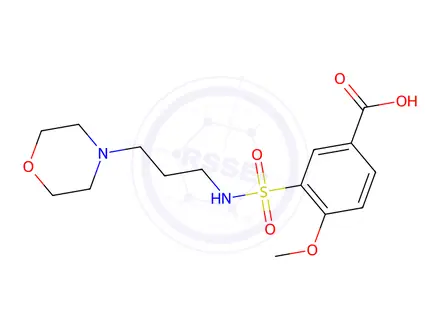 Chemical structure of 4-Methoxy-3-(N-(3-morpholinopropyl)sulfamoyl)benzoic acid