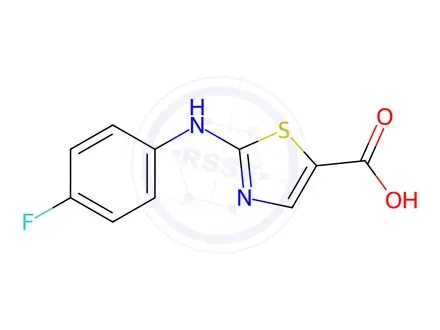 Chemical structure of 2-((4-Fluorophenyl)amino)thiazole-5-carboxylic acid