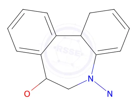 Chemical structure of 7-Methoxy-5-nitroso-5,6,7,11b-tetrahydro-1H-dibenzo[b,d]azepine