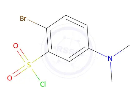 Chemical structure of 2-bromo-5-(dimethylamino)benzene-1-sulfonyl chloride