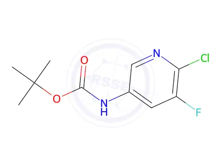 Chemical structure of tert-Butyl (6-chloro-5-fluoropyridin-3-yl)carbamate