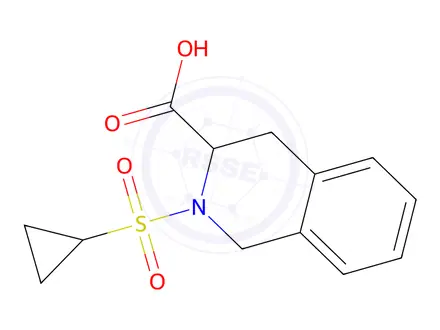 Chemical structure of 2-(Cyclopropylsulfonyl)-1,2,3,4-tetrahydroisoquinoline-3-carboxylic acid