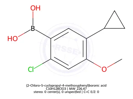 Chemical structure of (2-Chloro-5-cyclopropyl-4-methoxyphenyl)boronic acid