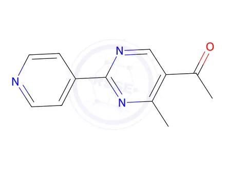 Chemical structure of 1-[4-Methyl-2-(4-pyridinyl)-5-pyrimidinyl]-1-ethanone