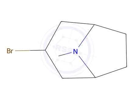Chemical structure of 8-Azabicyclo(3.2.1)octane, 3-bromo-8-methyl-, exo-