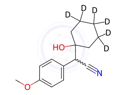 Chemical structure of 1-(2-Cyano-1-(4-methoxyphenyl)ethyl)cyclohexanol-d6