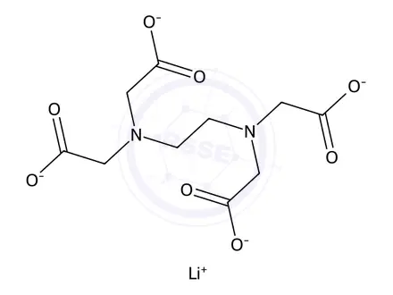 Chemical structure of Glycine, N,N'-1,2-ethanediylbis[N-(carboxymethyl)-, tetralithium salt