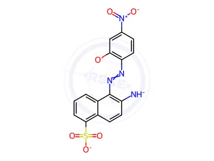Chemical structure of sodium [6-amino-5-[(2-hydroxy-4-nitrophenyl)azo]naphthalene-1-sulphonato(3-)]hydroxychromate(1-)