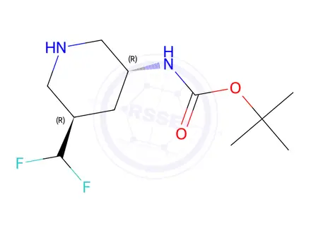 Chemical structure of Tert-butyln-[(3r,5r)-5-(difluoromethyl)-3-piperidyl]carbamate
