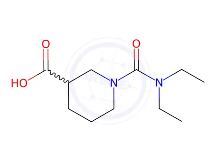 Chemical structure of 1-(Diethylcarbamoyl)piperidine-3-carboxylic acid