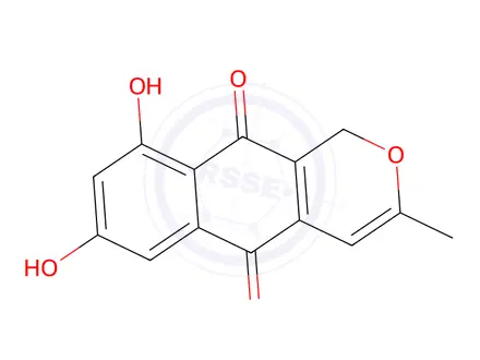 Chemical structure of 6-O-demethyl-5-deoxyanhydrofusarubin