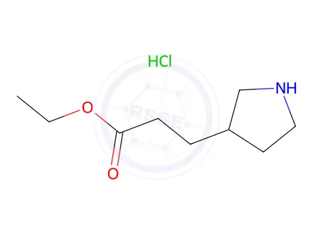 Chemical structure of ethyl 3-(pyrrolidin-3-yl)propanoate hydrochloride