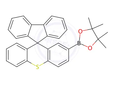 Chemical structure of Spiro[9H-fluorene-9,9'-[9H]thioxanthene], 2'-(4,4,5,5-tetramethyl-1,3,2-dioxaborolan-2-yl)-