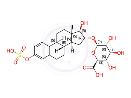 Chemical structure of Estriol 3-sulfate 16-glucuronide