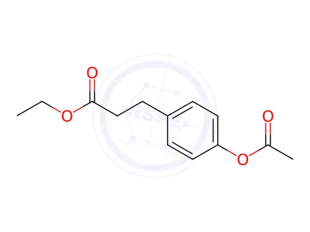 Chemical structure of ethyl 3-[4-(acetyloxy)phenyl]propanoate