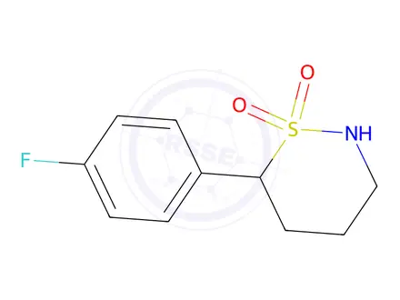 Chemical structure of 6-(4-Fluorophenyl)-1,2-thiazinane 1,1-dioxide