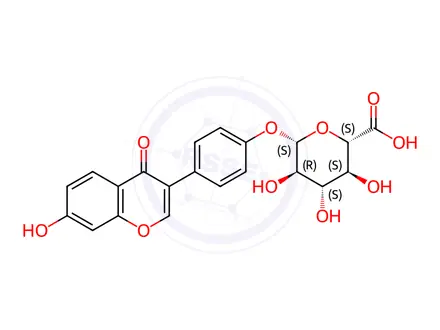 Chemical structure of Daidzein 4'-β-D-Glucuronide