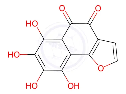 Chemical structure of 4,5,7,8-Tetrahydroxynaphtho[1,2-b]furan-6,9-dione